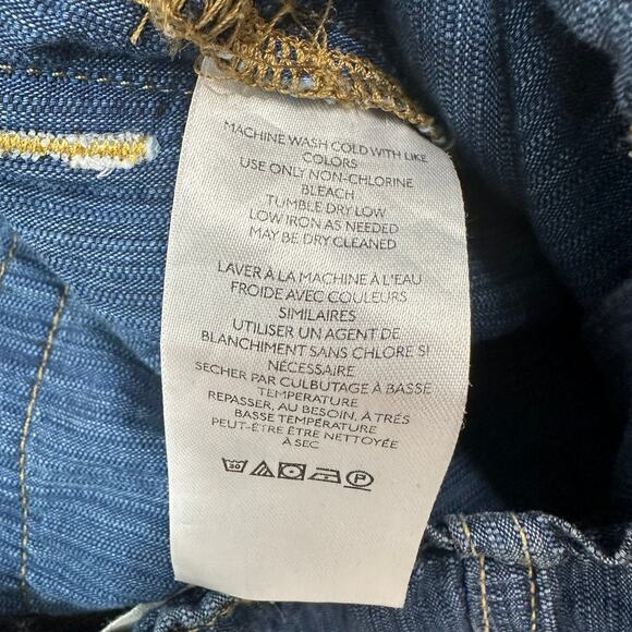 Free People Jeans We The Free Angelo Cargo Pants Sz S Blue Denim Pull-On Boho - Picture 8 of 13